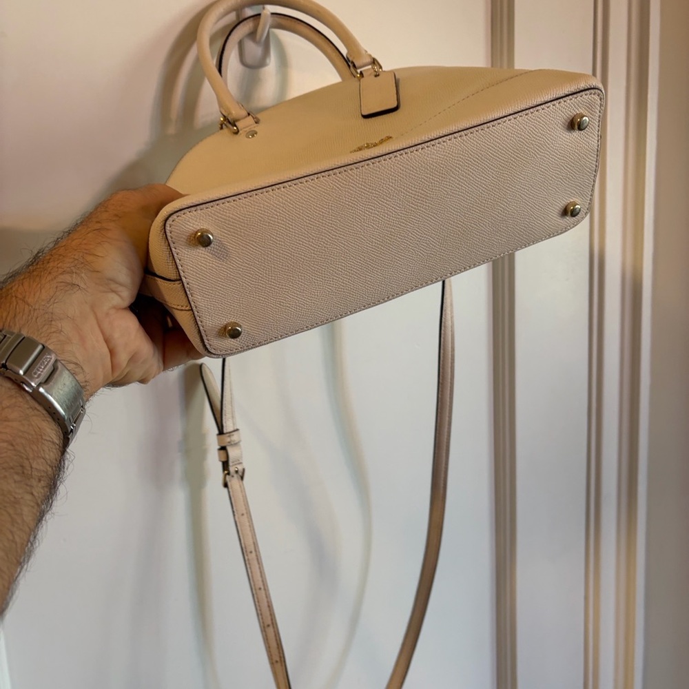 🌲 Coach Sierra Satchel Crossbody bag In Ivory Crossgrain Leather - Picture 8 of 12